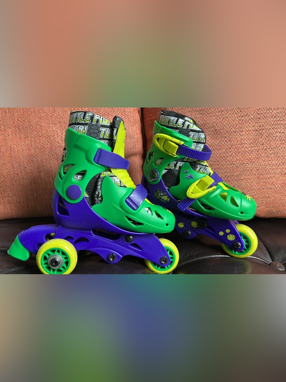 Teenage Mutant Turtle Power Green & Purple Adjustable Kids Inline Roller Skates
